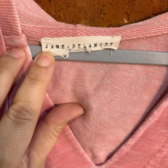 Jane + Delancey womens hooded short sleeve ruffle pullover tunic pink 2XL - Picture 4 of 5